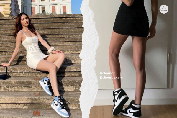 Phối váy bodycon cùng Jordan cổ cao – phong cách phá cách, quyến rũ mà không kém phần trẻ trung