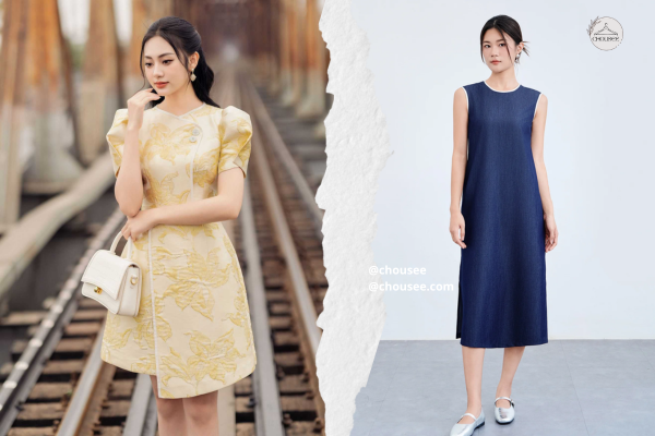 14 Cách Phối Đồ Tết Cho Nữ Đẹp, Trẻ Trung & Hợp Xu Hướng 2026 24 Đầm suông giấu dáng, set đồ thoải mái và nữ tính, lý tưởng cho việc đi lại nhiều dịp Tết.
